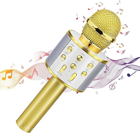 Wireless Bluetooth Karaoke Microphone - Gold