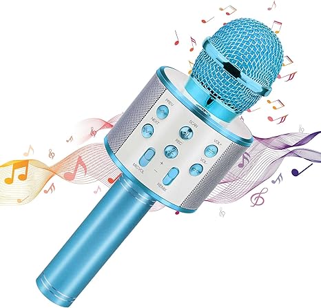 Wireless Bluetooth Karaoke Microphone - Blue