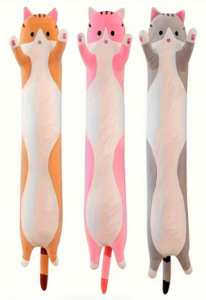 Long Cat Plush (Orange, Pink, or Gray)